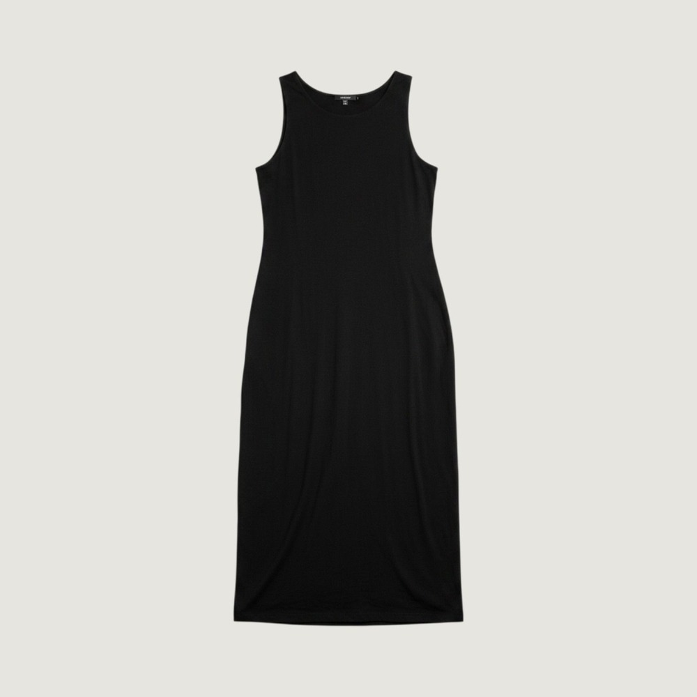 White House Black Market Maxi Dress Womens M Black Lace Up Back Jersey Knit